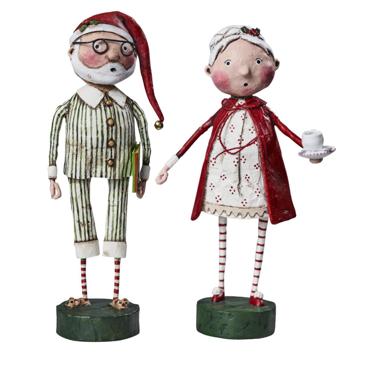 Cozy Claus Couple Set of 2 Christmas Figurines by Lori Mitchell Quirks!