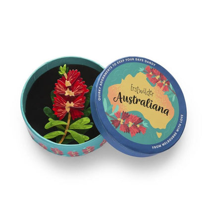 Crimson Bottlebrush Brooch by Erstwilder Quirks!