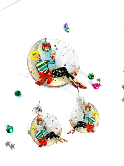 Moon Girl Christmas Brooch by Rosie Rose Parker Quirks!