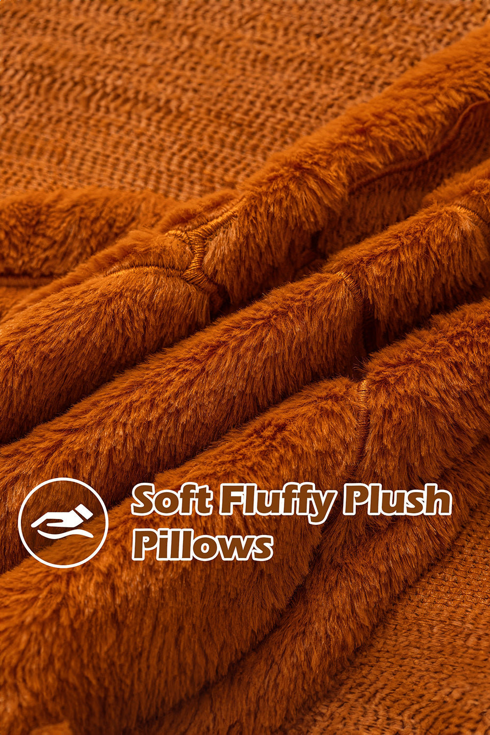 Orange Plush Textured Pumpkin Pillowcase Shewin