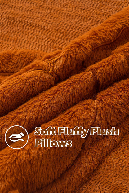 Orange Plush Textured Pumpkin Pillowcase Shewin