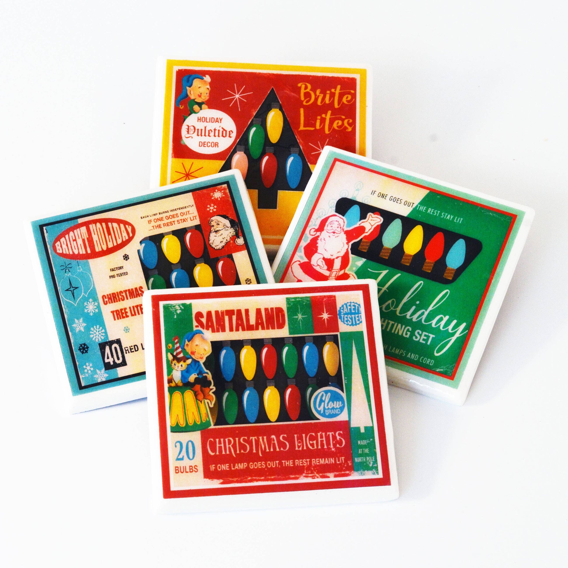 Christmas Lights  Vintage Christmas Coaster Set Quirks!