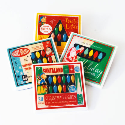 Christmas Lights  Vintage Christmas Coaster Set Quirks!