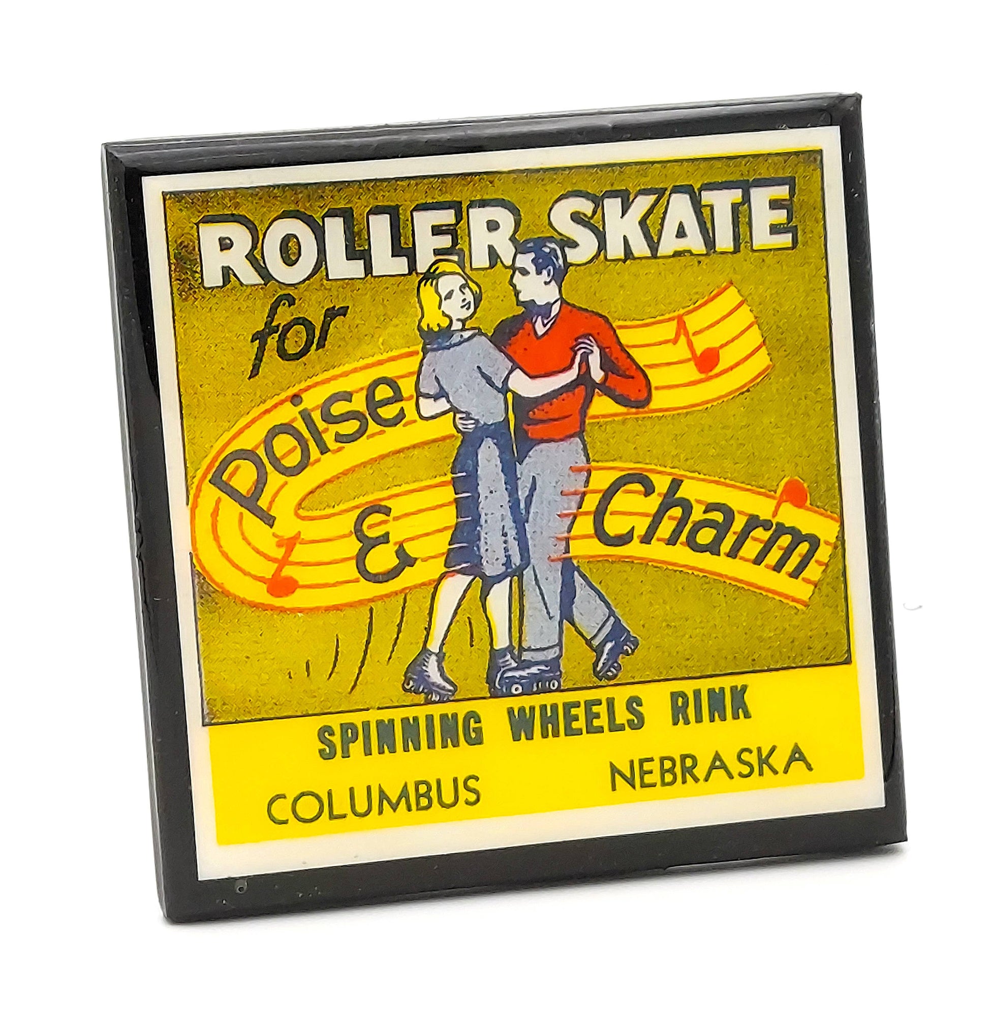 Vintage Roller Skating Rink Drink Coaster Set - Let's Roll Quirks!