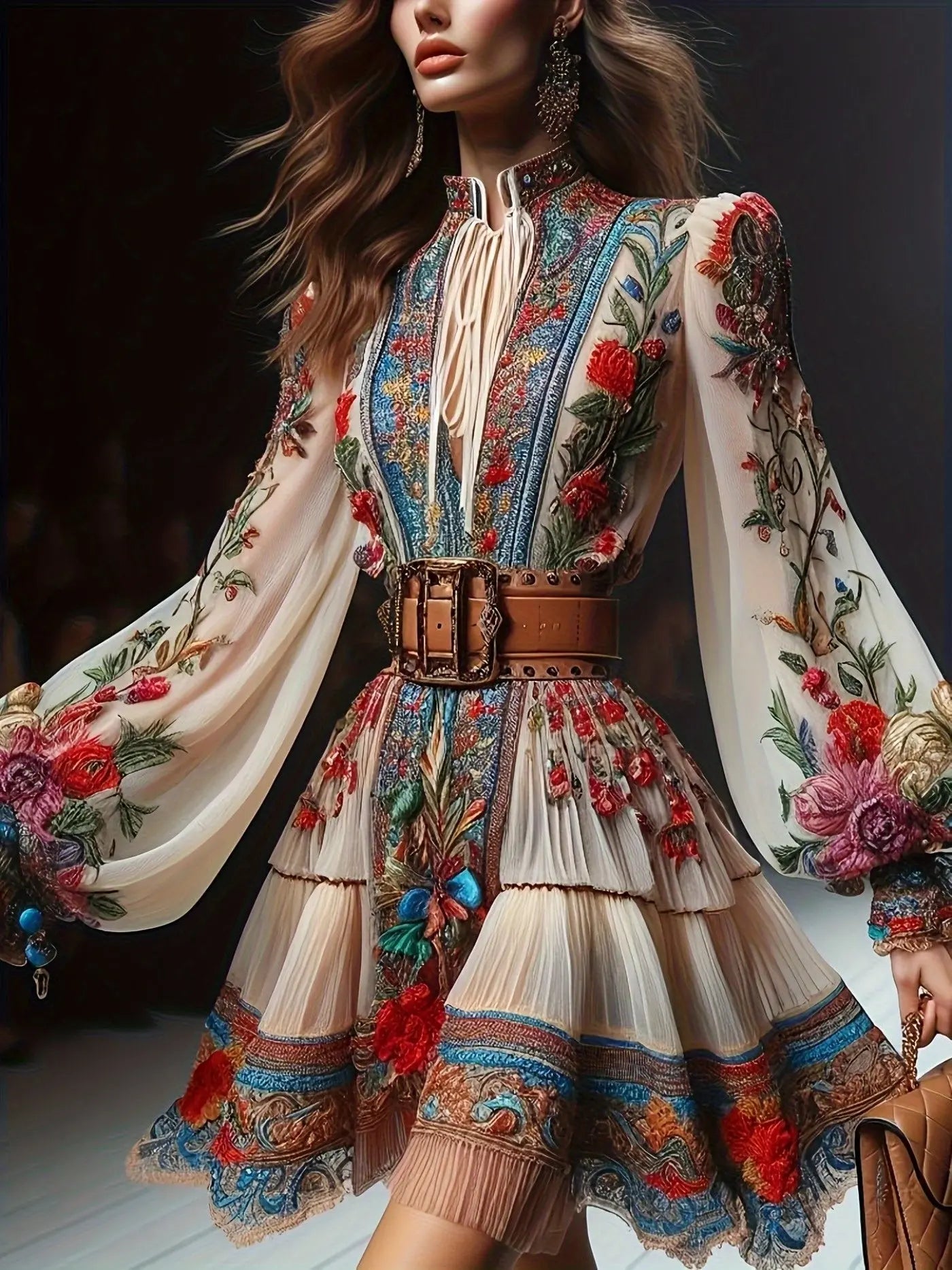 Elegant Boho Designer-Style Dress - Wear the Wild Creative Freedom Collective