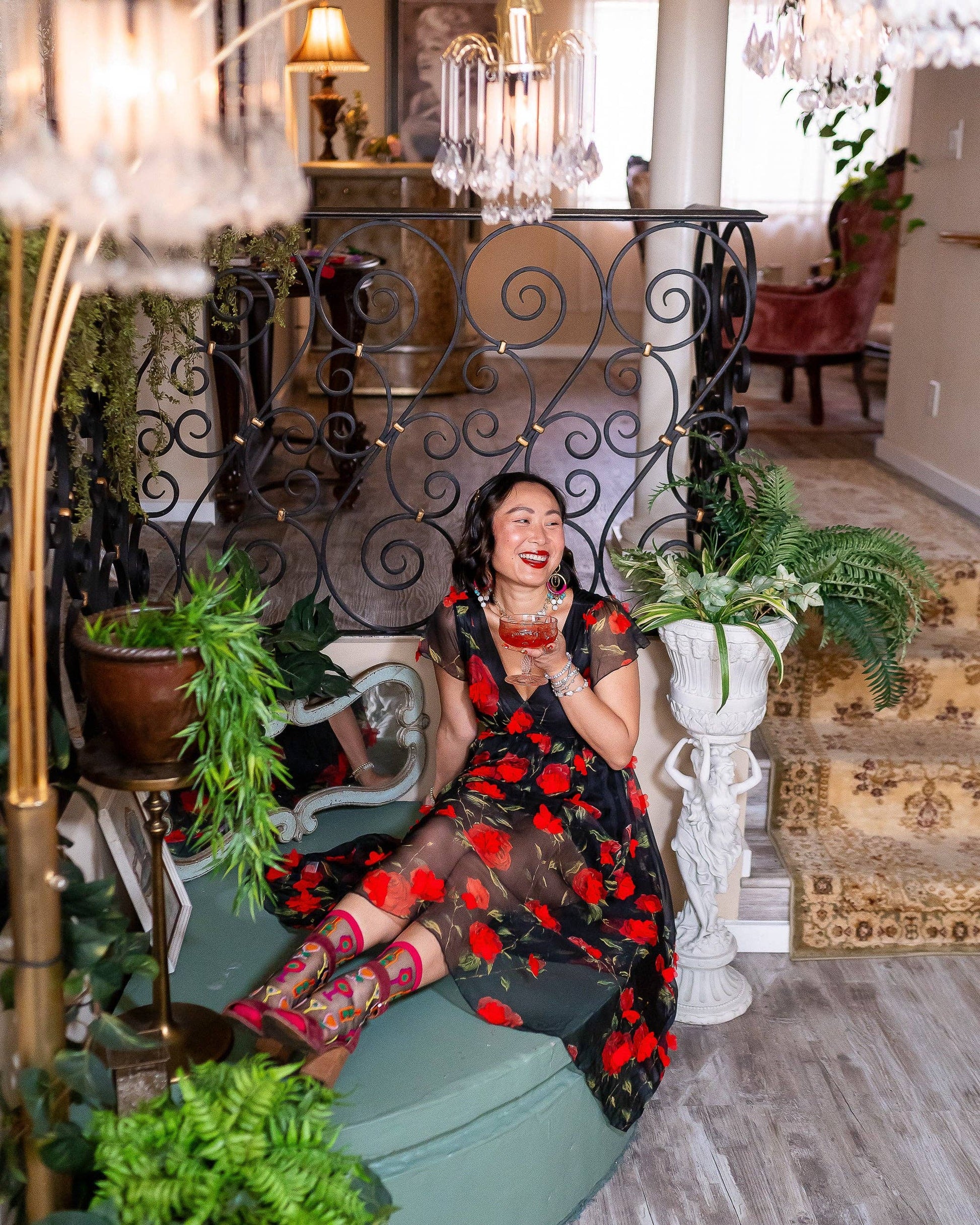 Cocktail Hour Black Sheer Crew Sock Quirks!