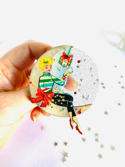 Moon Girl Christmas Brooch by Rosie Rose Parker Quirks!
