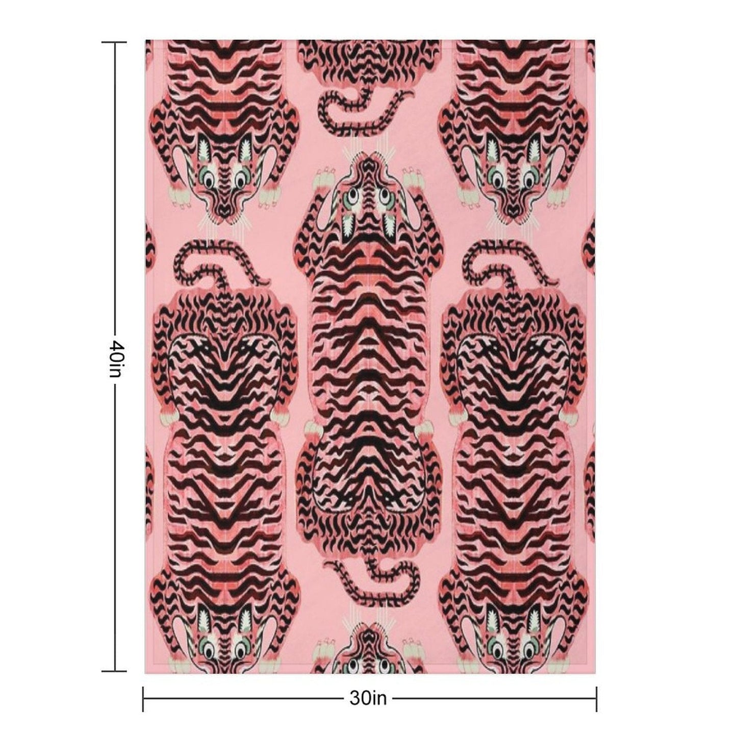 Pink Tibetan Tiger Rug Throw Blanket