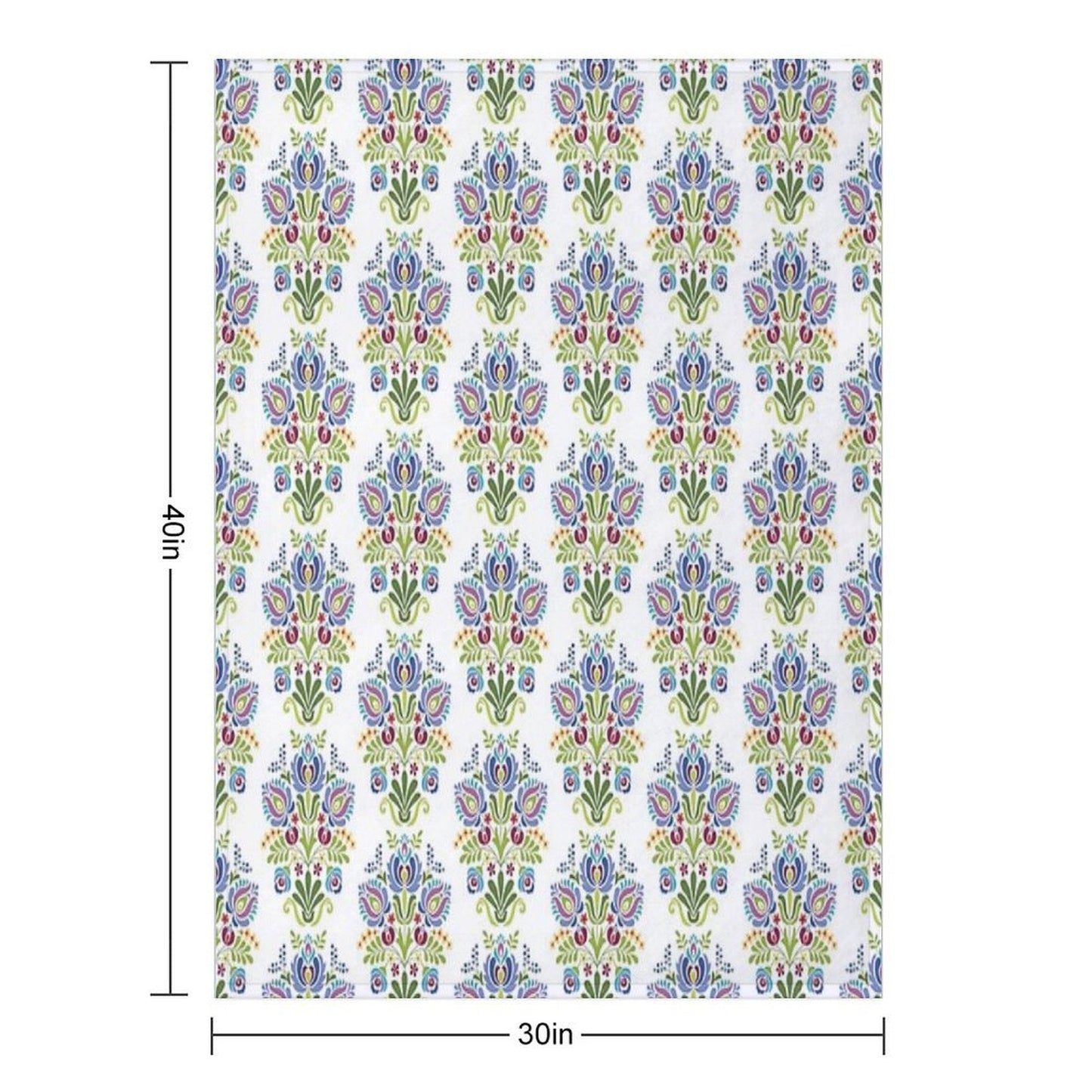 Hungarian Folk Design Violet Throw Blanket