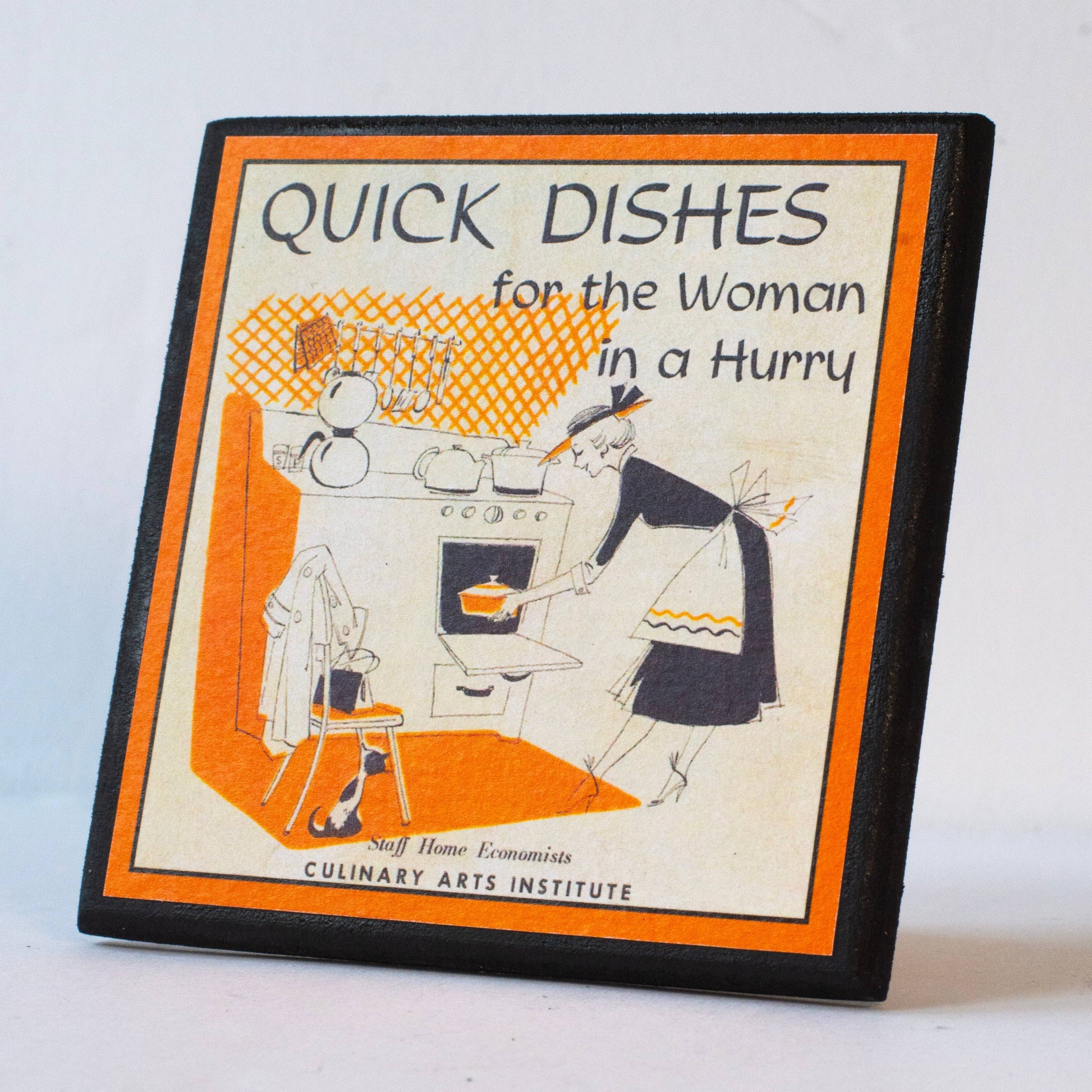 Funny Vintage Cookbook Cover Kitchen Coasters Quirks!