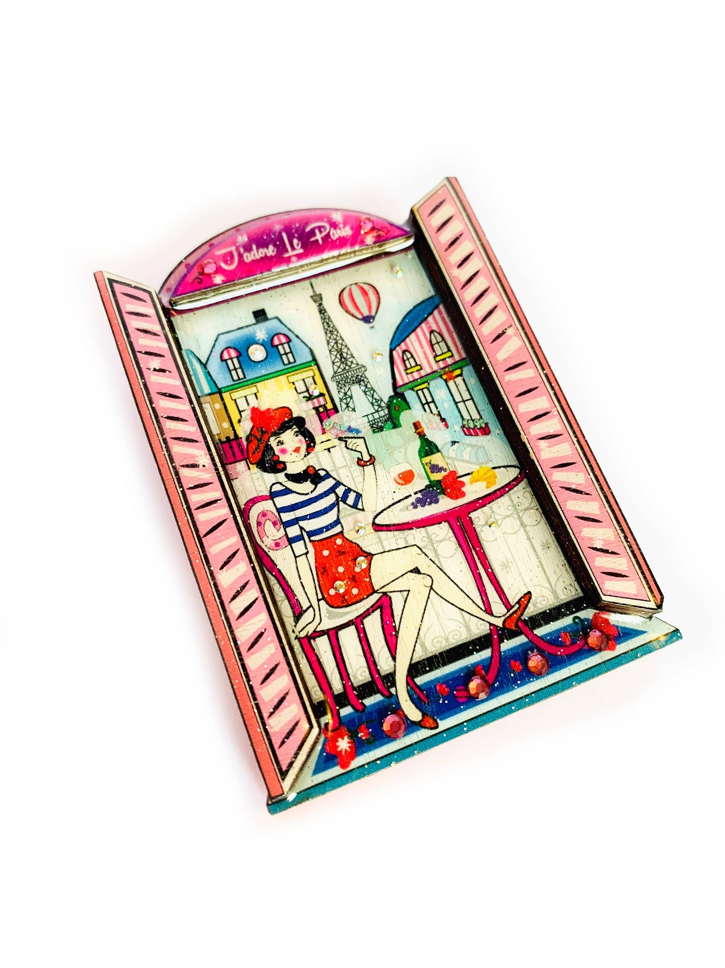 Oh la la Paris Scene Brooch by Rosie Rose Parker Quirks!