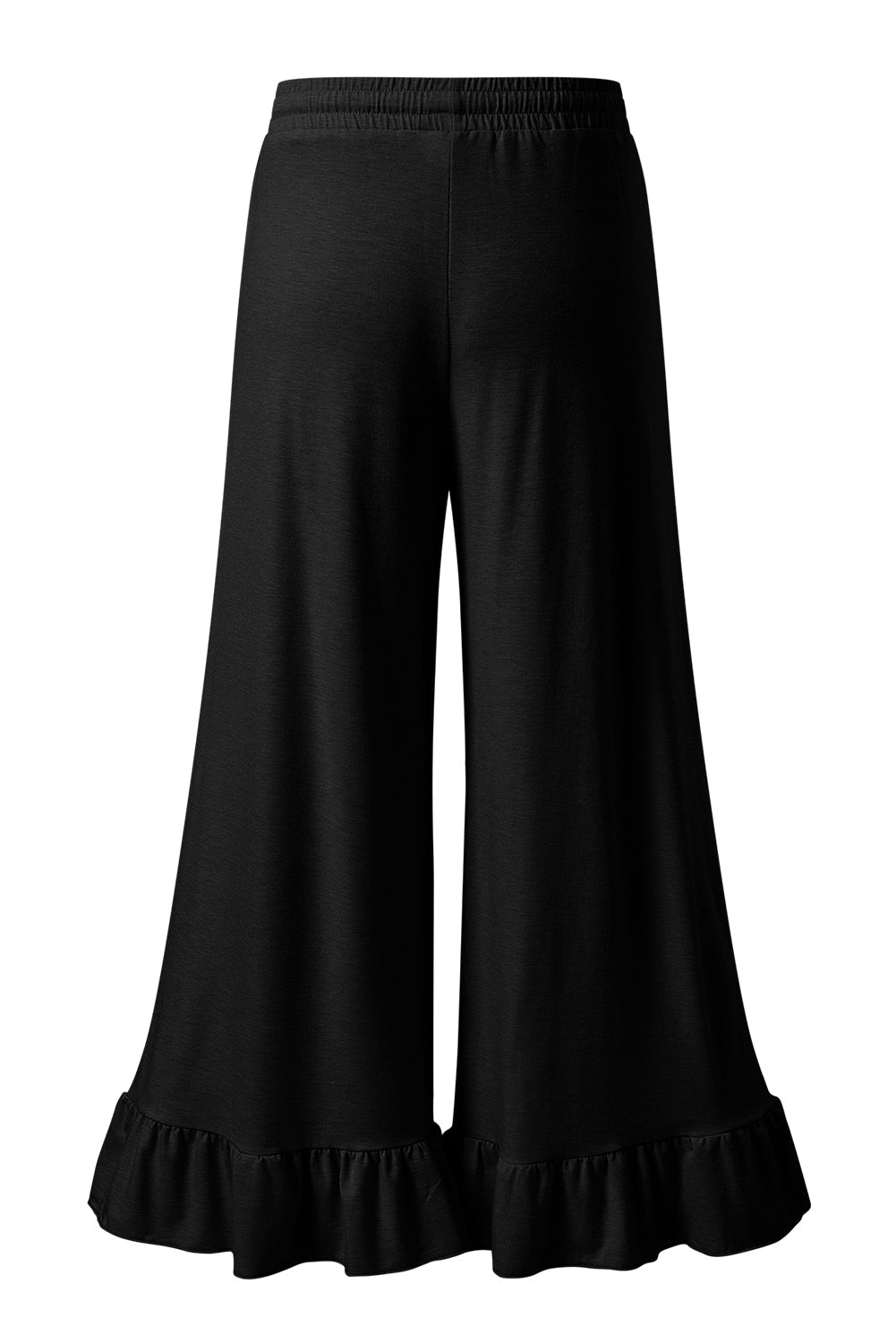 Dune Solid Color Ruffle Hem Wide Leg Pants Shewin