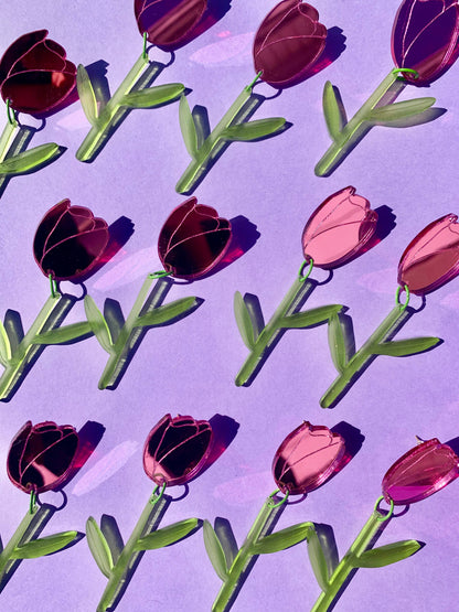 Tulips Acrylic Statement Earrings Quirks!