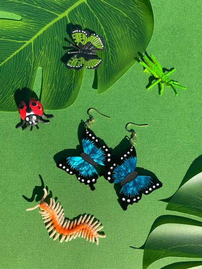 Blue Morpho Butterfly Acrylic Earrings Quirks!