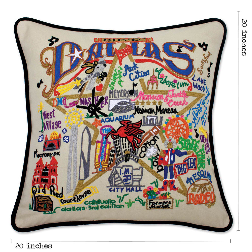 Dallas Hand-Embroidered Pillow Quirks!