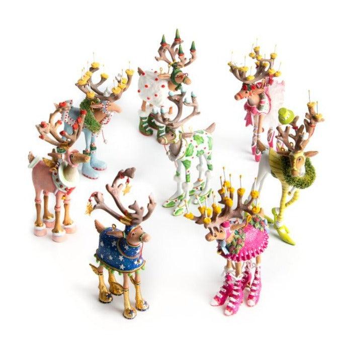 Dash Away Mini Reindeer Ornament Set/8 by Patience Brewster Quirks!