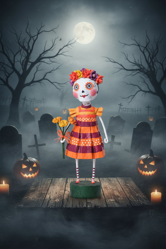 Lori Mitchell • Freida Day of the Dead Figurine — 7-Inch Poly Resin Collectible (New 2026)