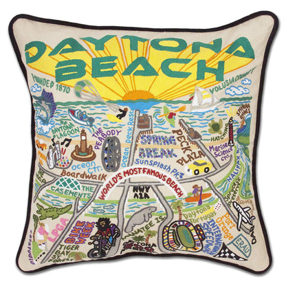 Daytona Beach Hand-Embroidered Pillow Quirks!