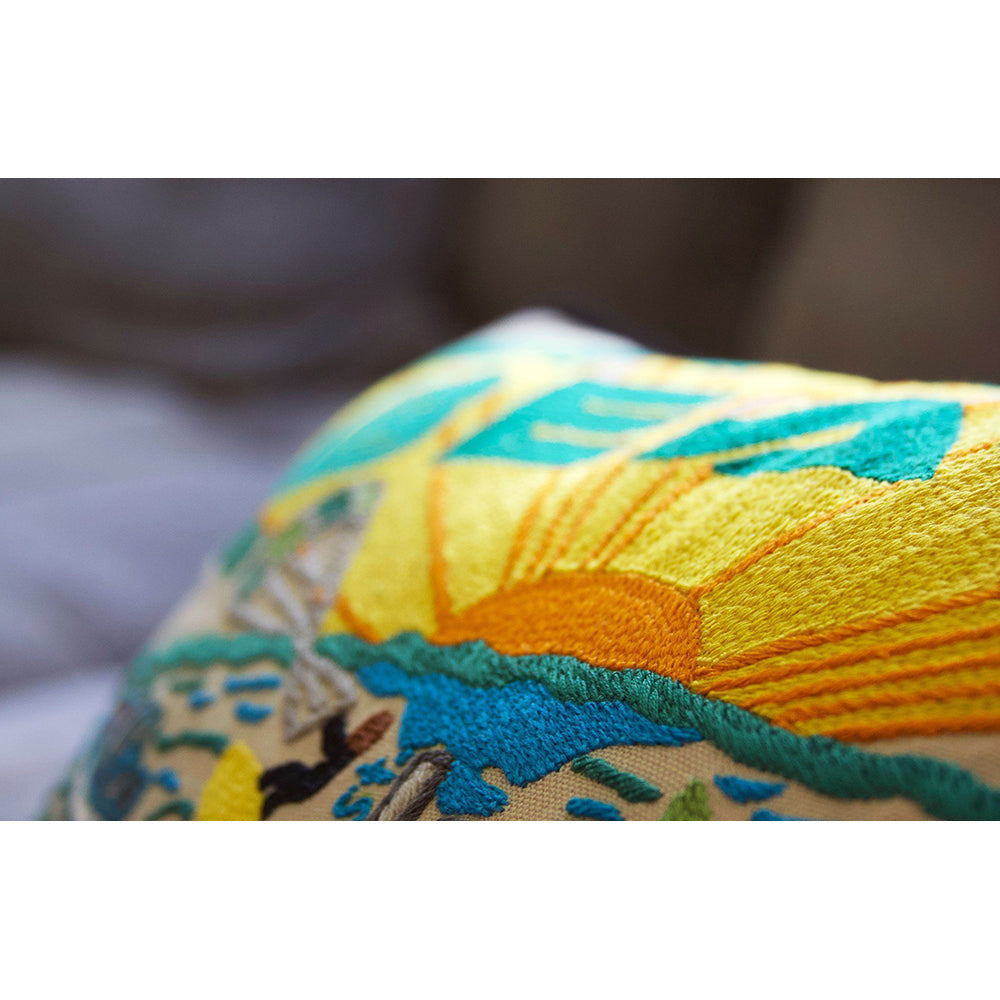 Daytona Beach Hand-Embroidered Pillow Quirks!