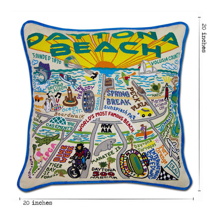 Daytona Beach Hand-Embroidered Pillow Quirks!