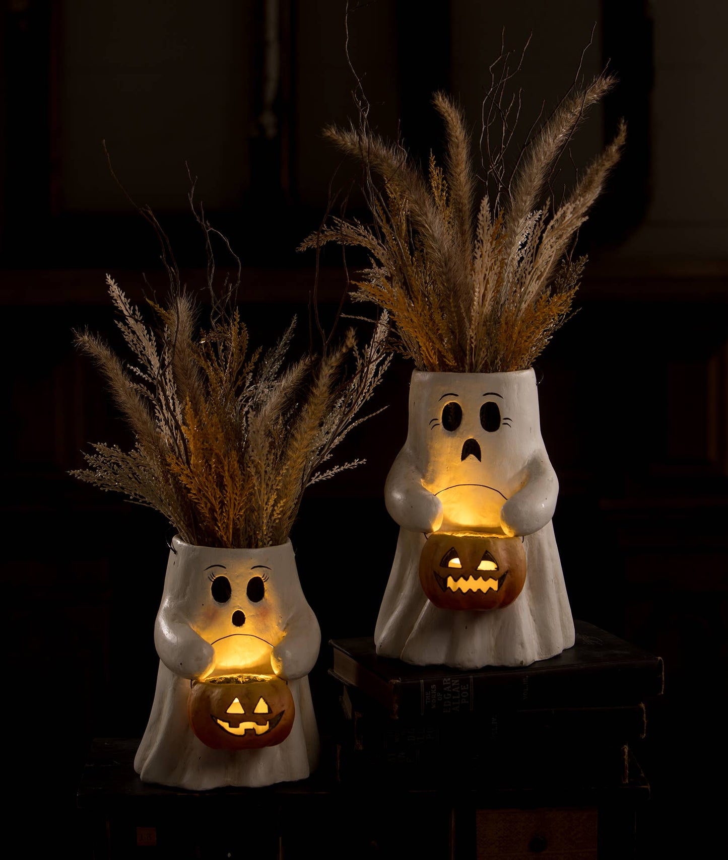 Scaredy Boo With Pumpkin Bucket Paper Mache Quirks!