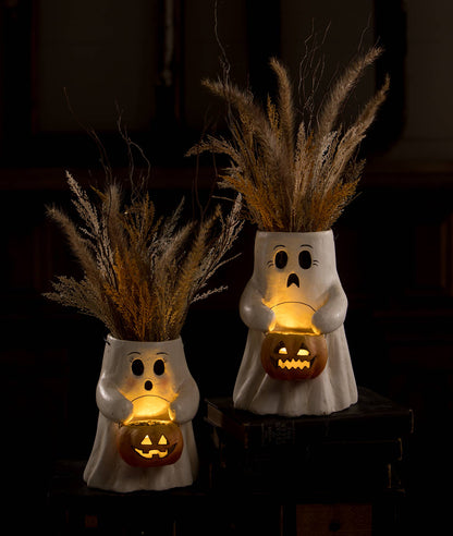 Scaredy Boo With Pumpkin Bucket Paper Mache Quirks!