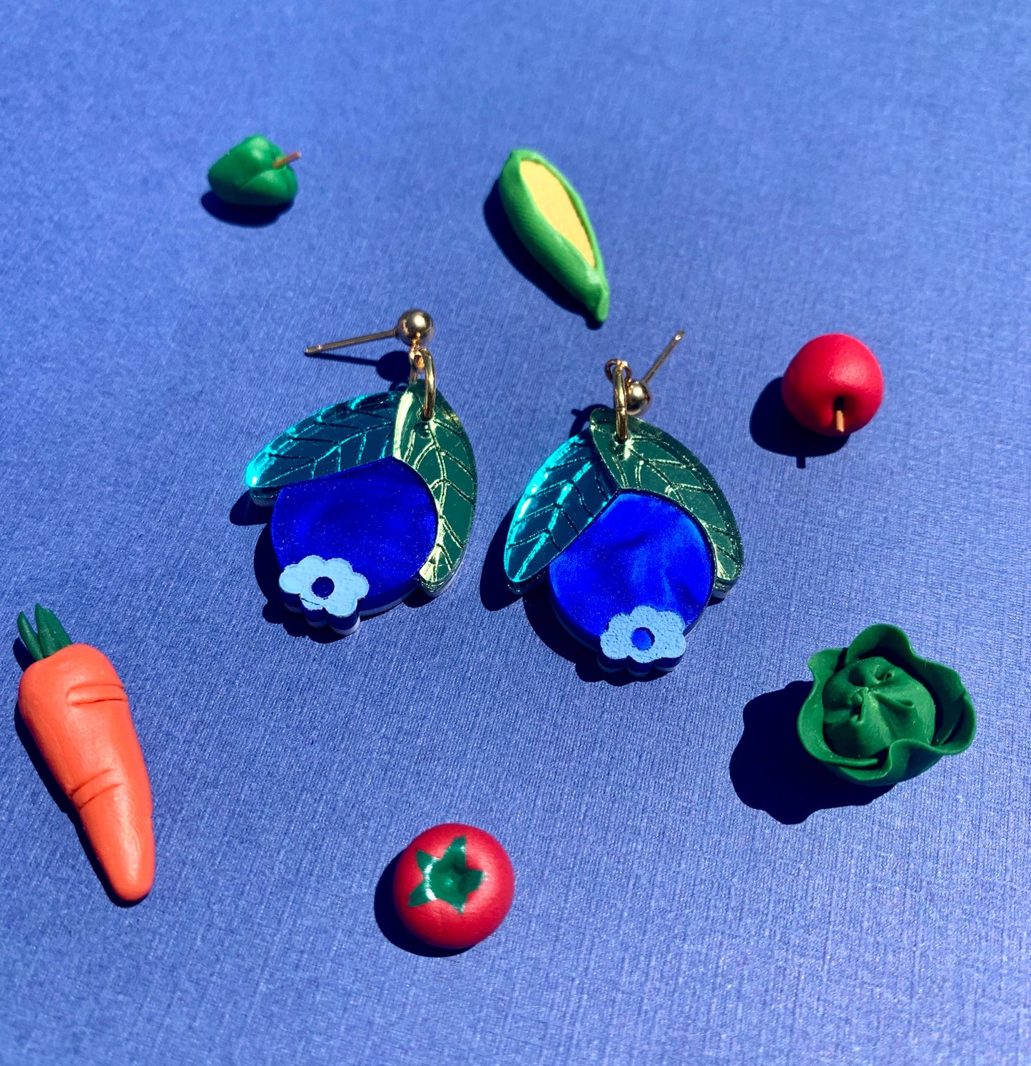 Baby Blueberries Acrylic Earrings Quirks!
