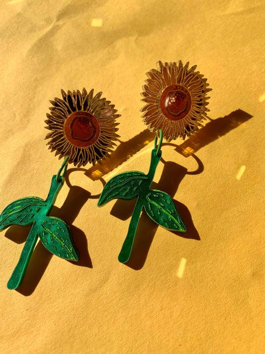 Sunflowers Acrylic Statement Earrings Quirks!
