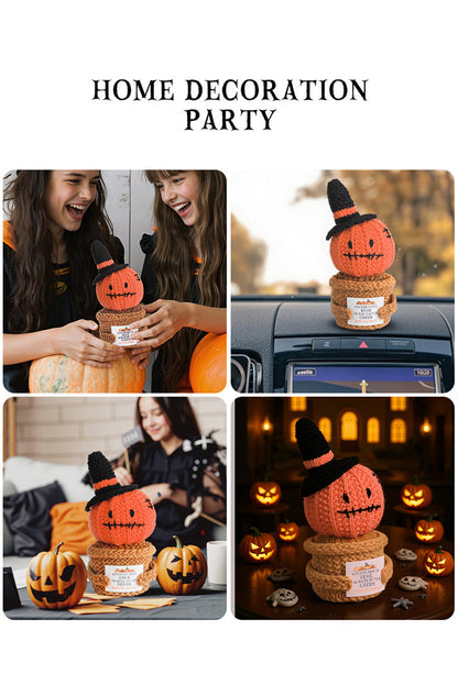 Carrot Cute Halloween Crochet Pumpkin Potted Doll Decor Shewin