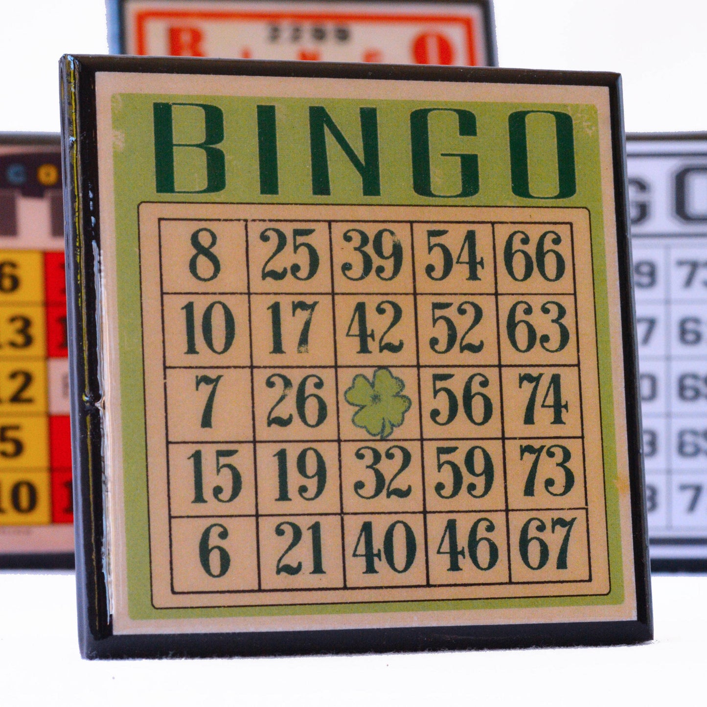 Bingo!  Vintage Bingo Card Coaster Set Quirks!