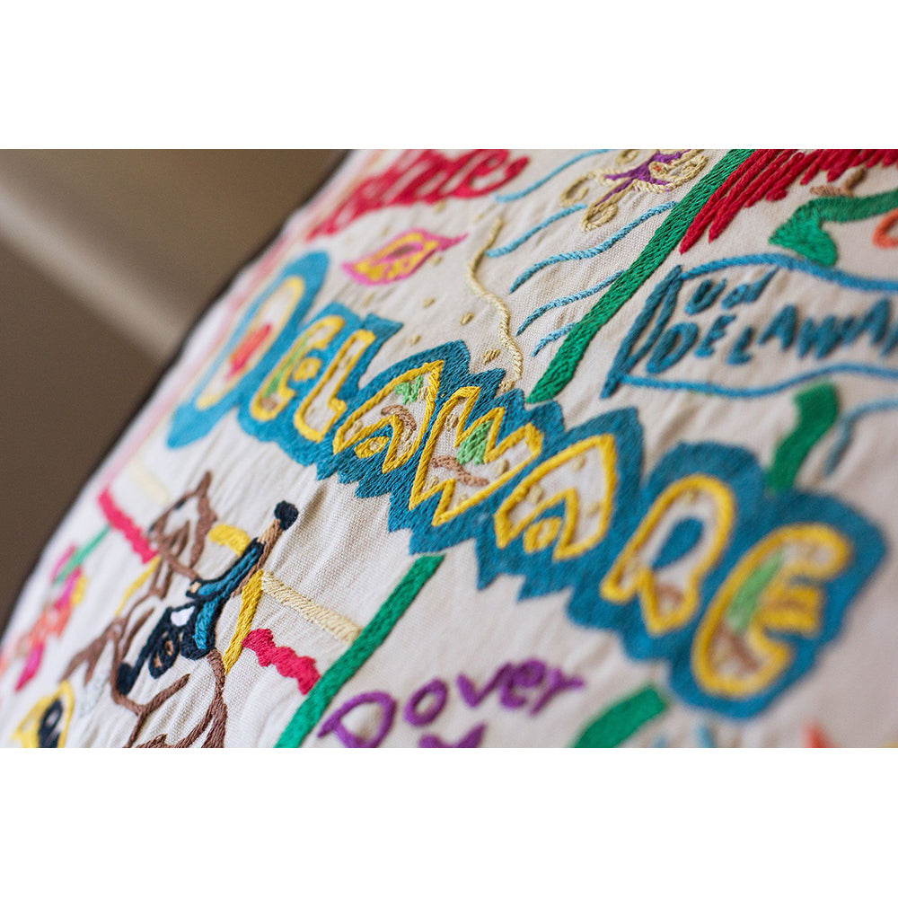Delaware Hand-Embroidered Pillow Quirks!
