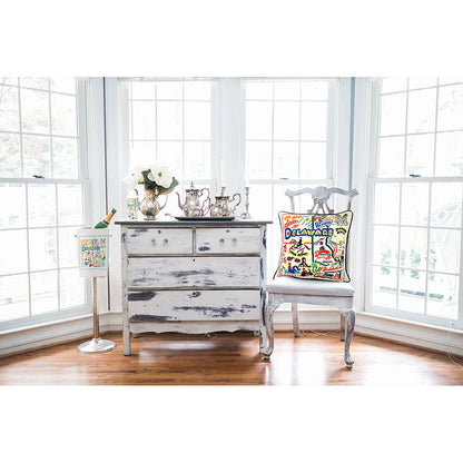 Delaware Hand-Embroidered Pillow Quirks!