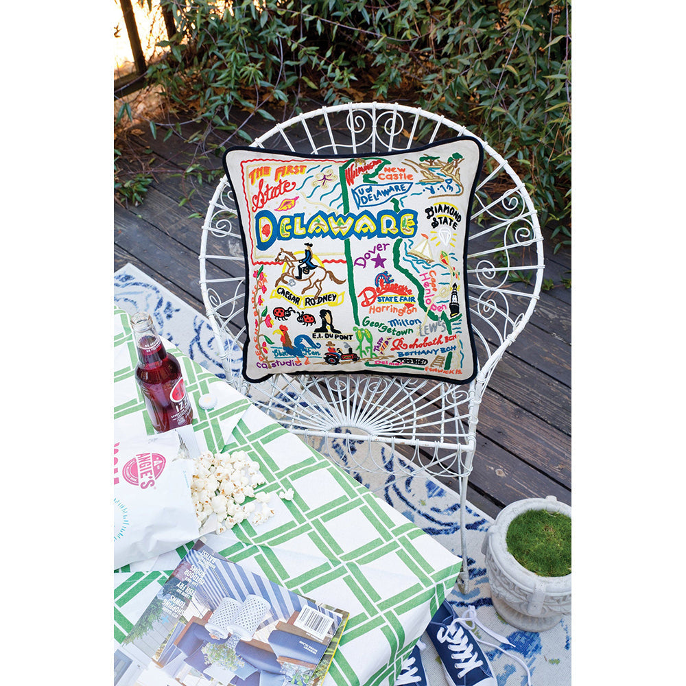 Delaware Hand-Embroidered Pillow Quirks!
