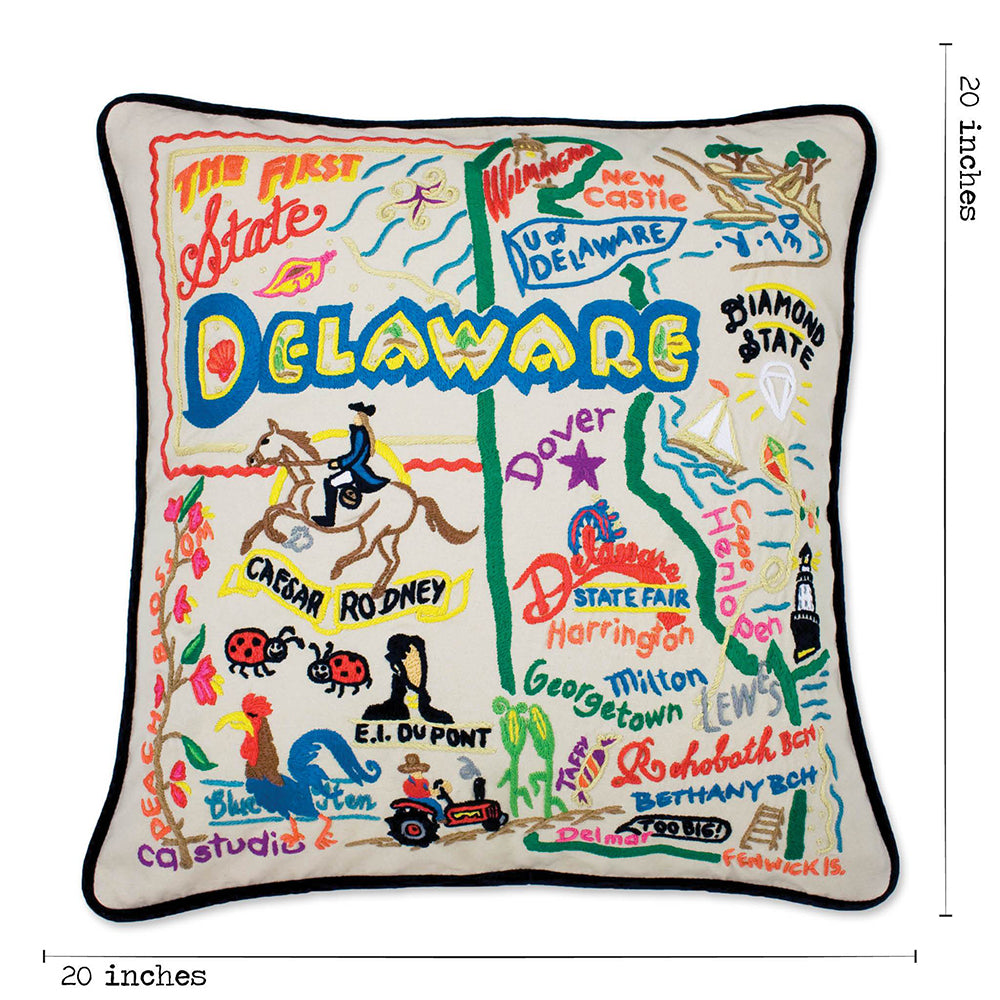 Delaware Hand-Embroidered Pillow Quirks!