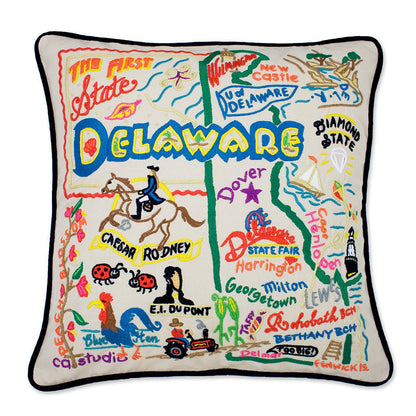 Delaware Hand-Embroidered Pillow Quirks!