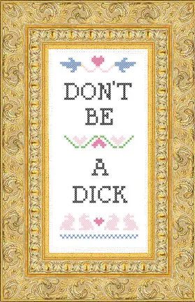 Deluxe Cross Stitch Kit – “Don’t Be A Dick” Funny Beginner-Friendly Pattern