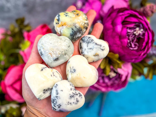 Dendritic Agate Hearts