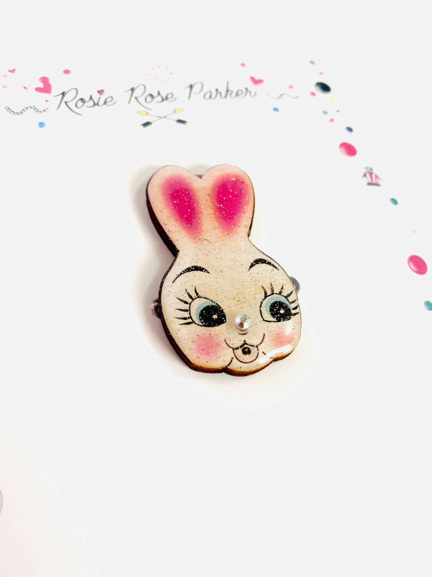 Dainty Easter Rabbit Pin/ Brooch by Rosie Rose Parker Quirks!