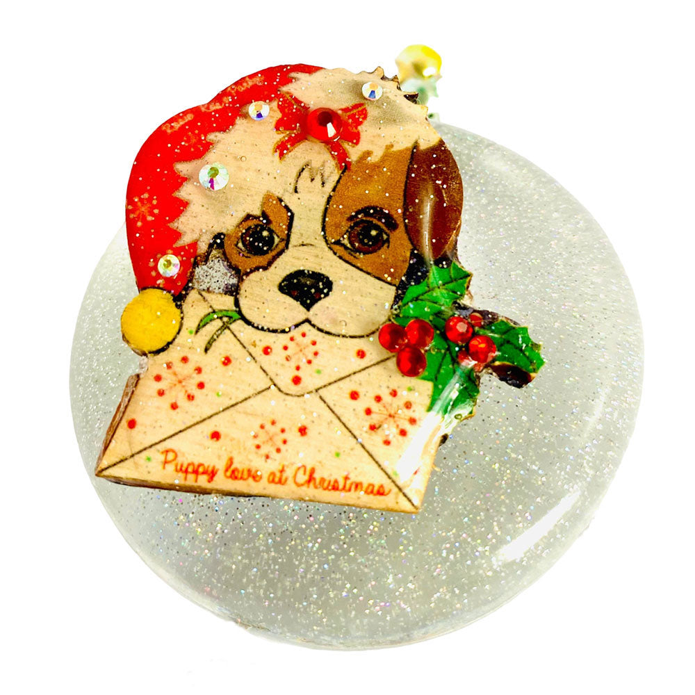 Puppy love at Xmas Brooch by Rosie Rose Parker Quirks!