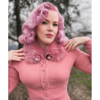 Dolly Sisters Double Brooch by Miss Fluff x Lipstick & Chrome