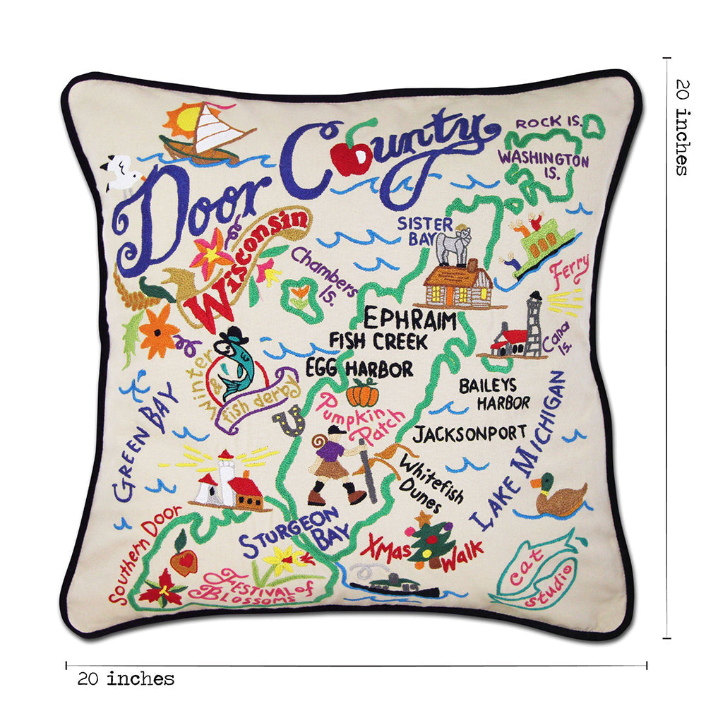 Door County Hand-Embroidered Pillow Quirks!
