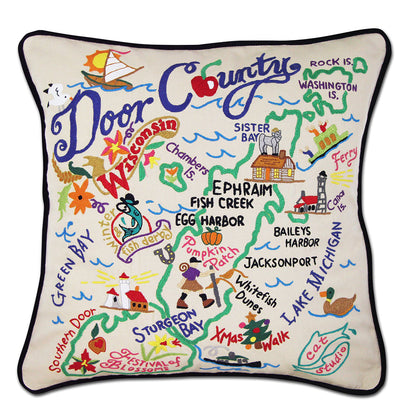 Door County Hand-Embroidered Pillow Quirks!