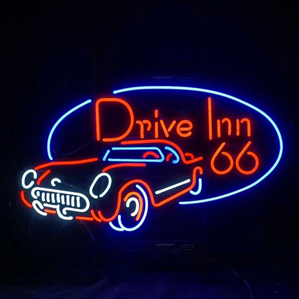 Drive Inn 66 Mother Road Auto Car Neon Signs Light Neon Signs Land