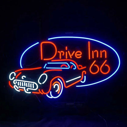 Drive Inn 66 Mother Road Auto Car Neon Signs Light Neon Signs Land