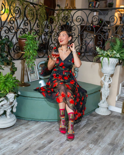 Cocktail Hour Black Sheer Crew Sock Quirks!