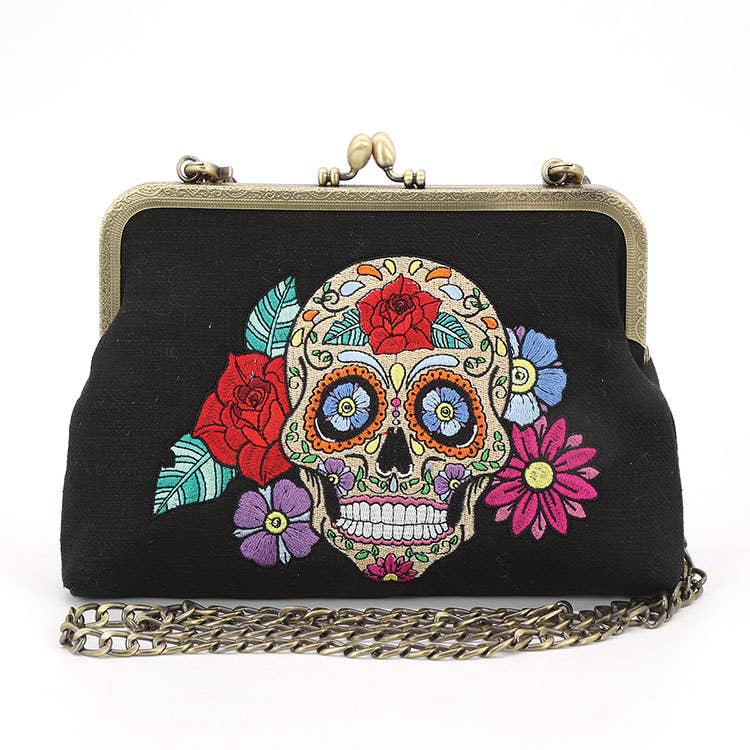 Floral Sugar Skull Kisslock Bag Quirks!