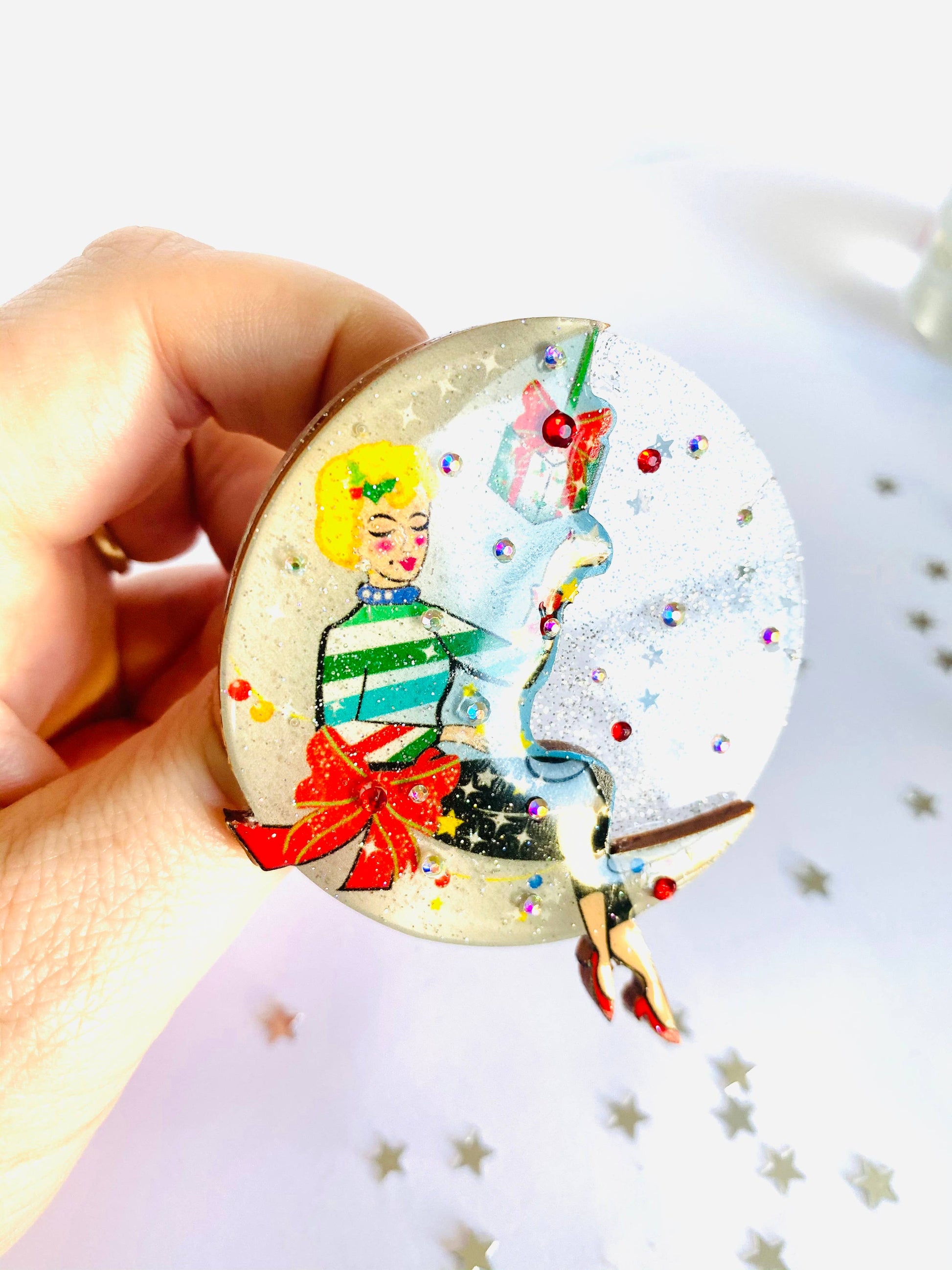 Moon Girl Christmas Brooch by Rosie Rose Parker Quirks!
