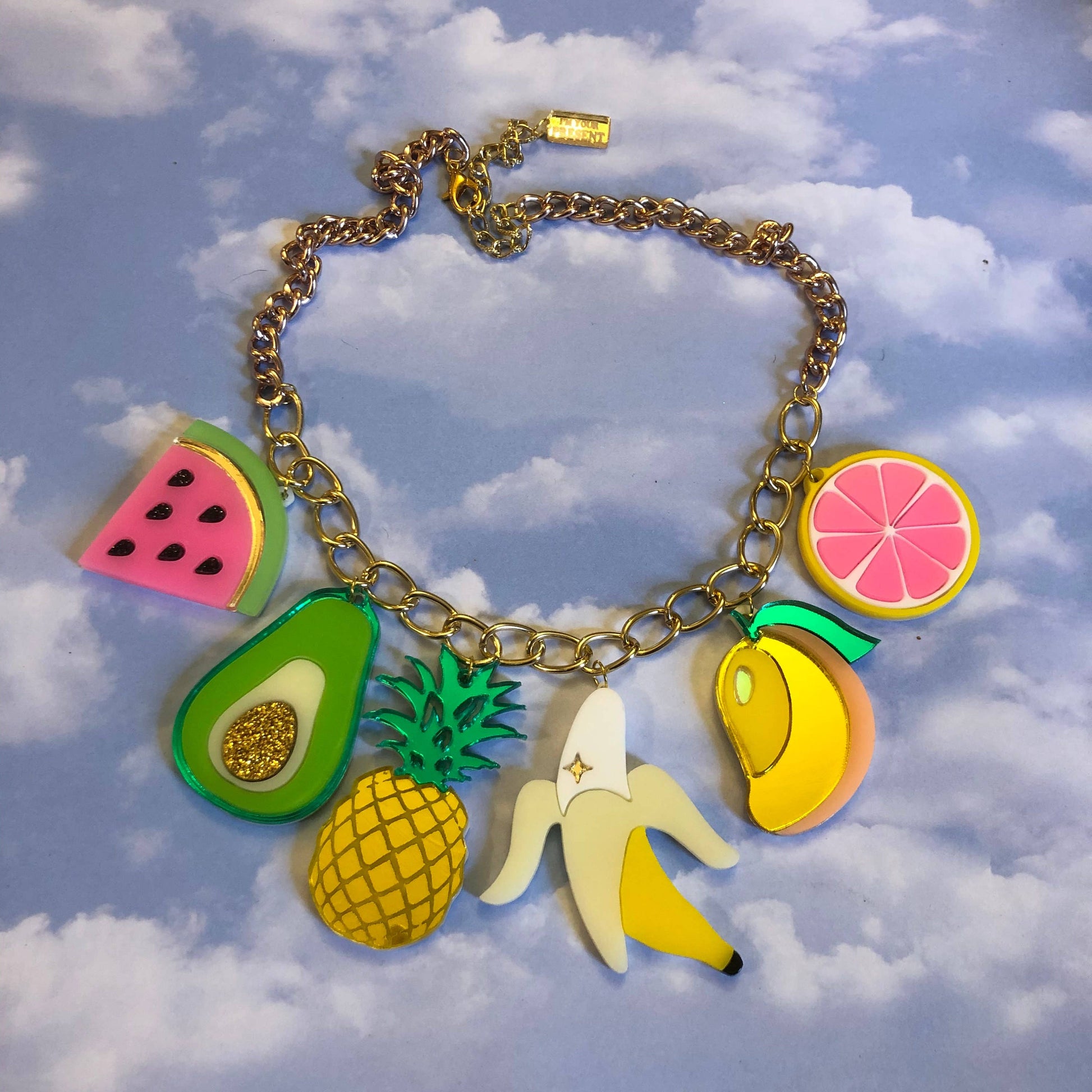 Fruit Food Acrylic Charm Statement Necklace Quirks!