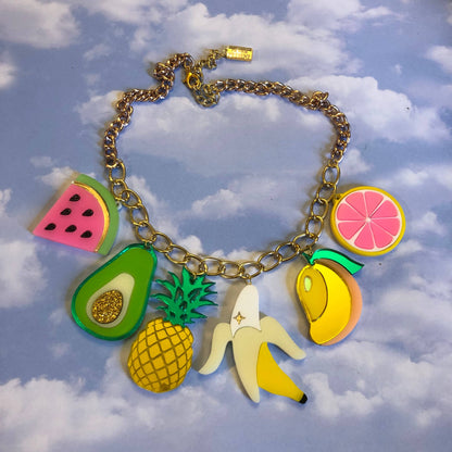 Fruit Food Acrylic Charm Statement Necklace Quirks!