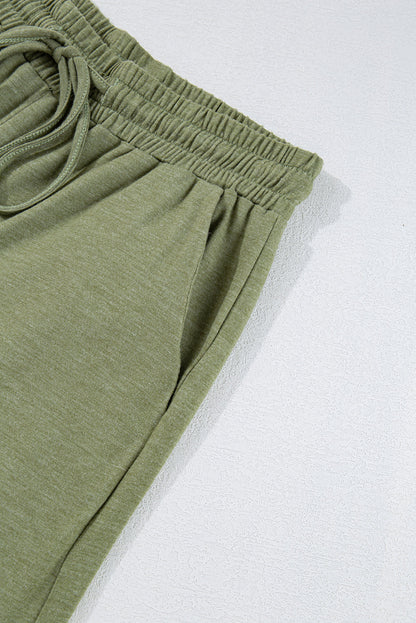 Dune Solid Color Ruffle Hem Wide Leg Pants Shewin